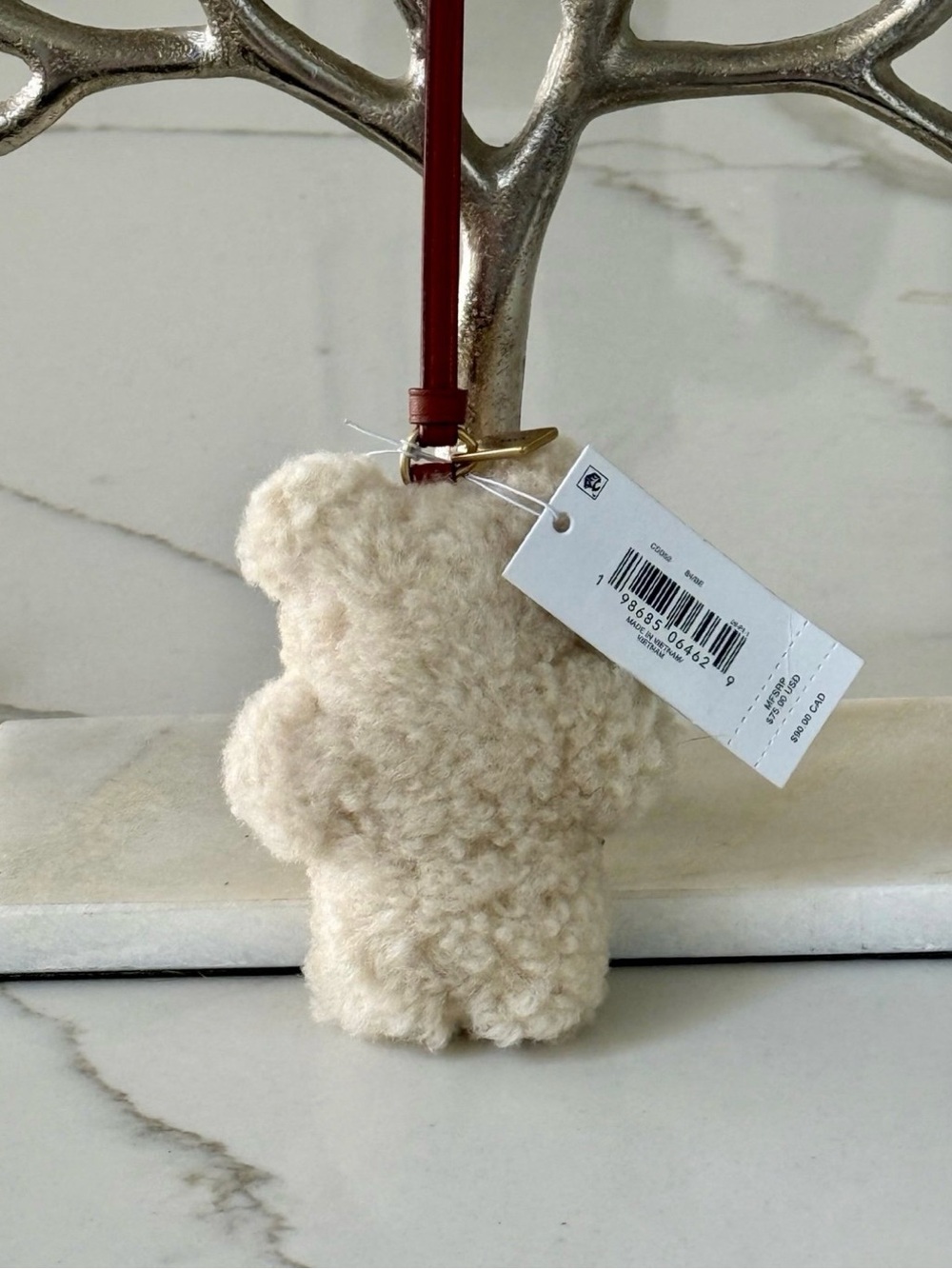 ๐คNew Coach Shearling Teddy Bear Bag Charm